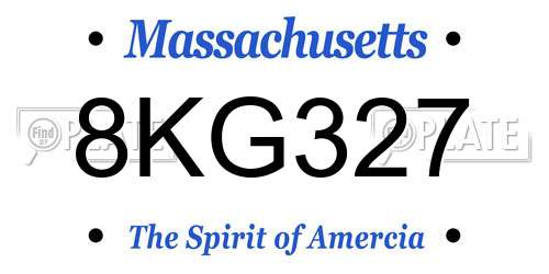 8KG327 Massachusetts License Plate