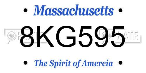 8KG595 Massachusetts License Plate