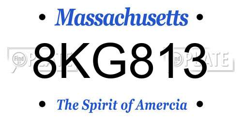 8KG813 Massachusetts License Plate