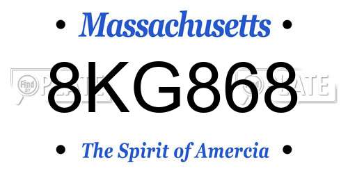 8KG868 Massachusetts License Plate