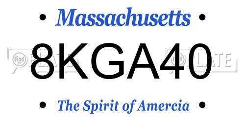 8KGA40 Massachusetts License Plate