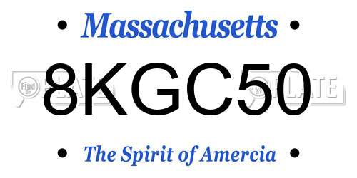 8KGC50 Massachusetts License Plate