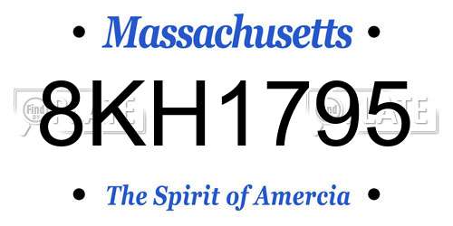 8KH1795 Massachusetts License Plate