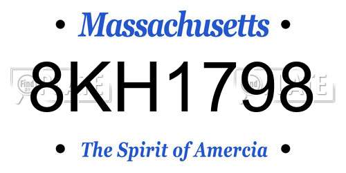 8KH1798 Massachusetts License Plate