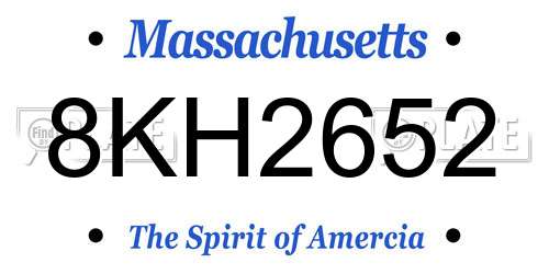 8KH2652 Massachusetts License Plate