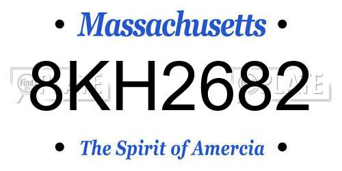 8KH2682 Massachusetts License Plate