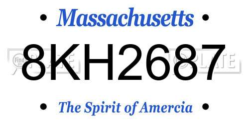 8KH2687 Massachusetts License Plate