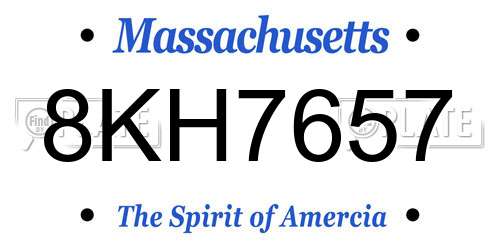 8KH7657 Massachusetts License Plate