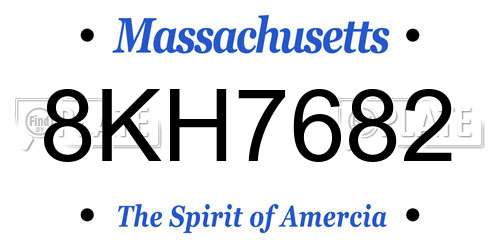 8KH7682 Massachusetts License Plate