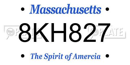 8KH827 Massachusetts License Plate