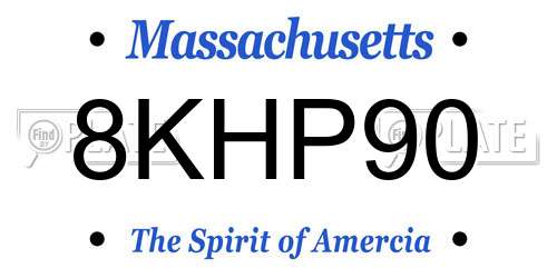 8KHP90 Massachusetts License Plate