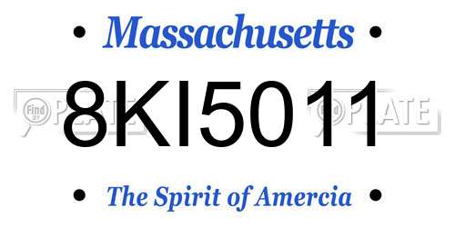 8KI5011 Massachusetts License Plate