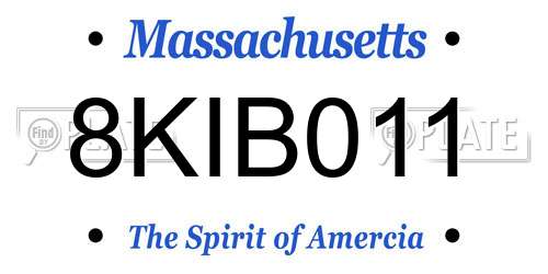 8KIB011 Massachusetts License Plate