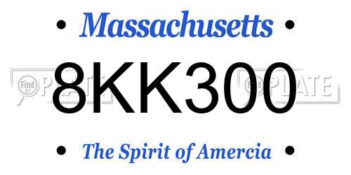 8KK300 Massachusetts License Plate