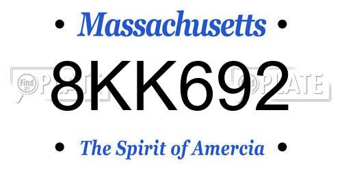 8KK692 Massachusetts License Plate