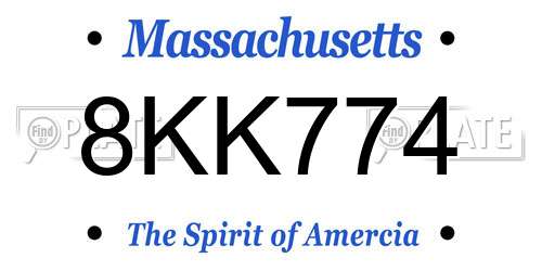 8KK774 Massachusetts License Plate