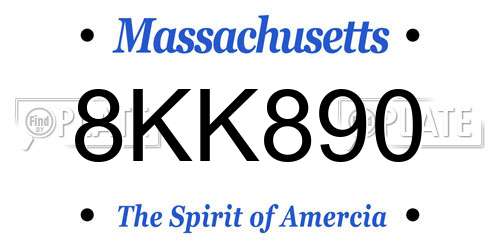 8KK890 Massachusetts License Plate