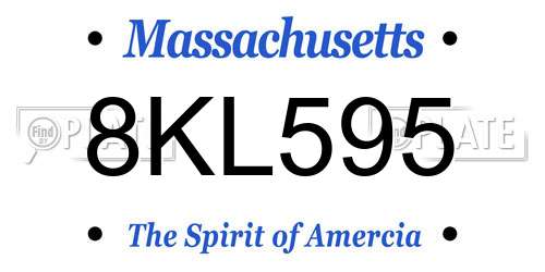 8KL595 Massachusetts License Plate