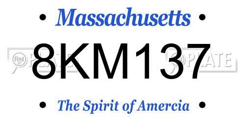 8KM137 Massachusetts License Plate