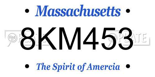 8KM453 Massachusetts License Plate