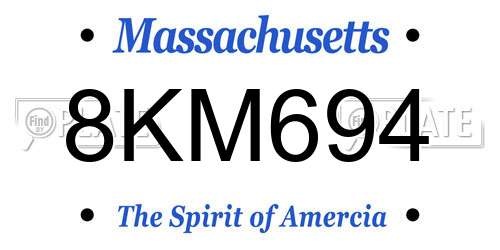 8KM694 Massachusetts License Plate