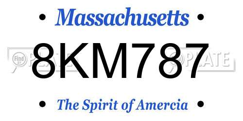 8KM787 Massachusetts License Plate