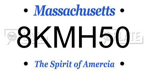 8KMH50 Massachusetts License Plate