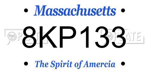 8KP133 Massachusetts License Plate