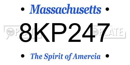 8KP247 Massachusetts License Plate