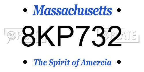8KP732 Massachusetts License Plate