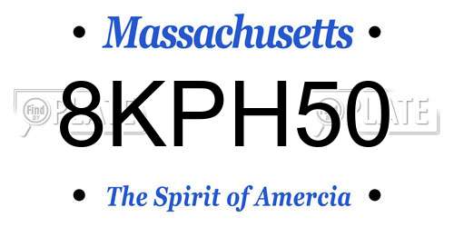 8KPH50 Massachusetts License Plate