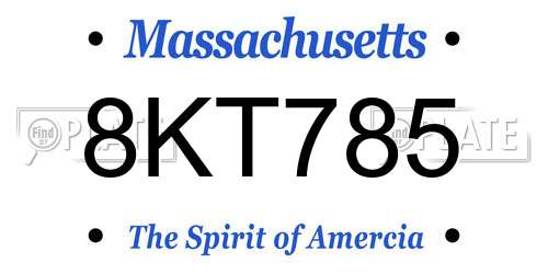 8KT785 Massachusetts License Plate