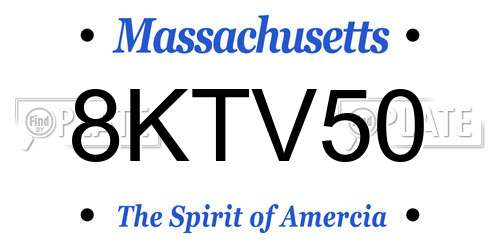 8KTV50 Massachusetts License Plate