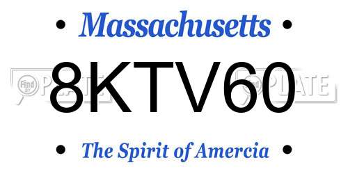 8KTV60 Massachusetts License Plate