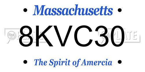 8KVC30 Massachusetts License Plate