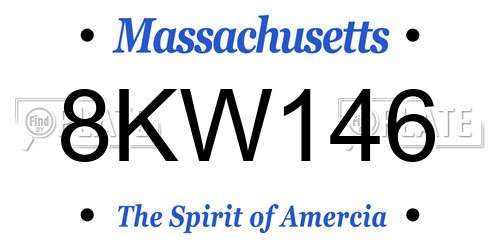 8KW146 Massachusetts License Plate