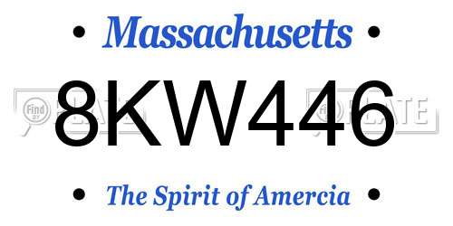 8KW446 Massachusetts License Plate