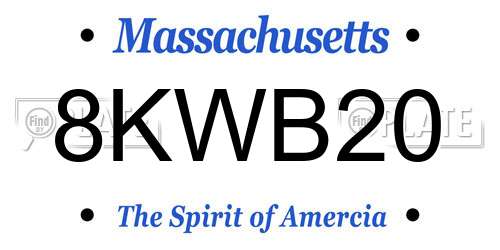 8KWB20 Massachusetts License Plate