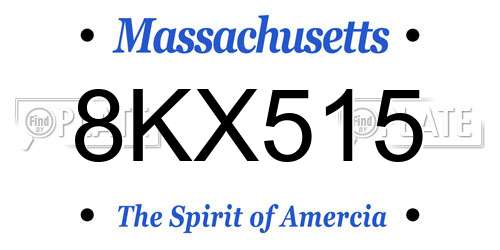 8KX515 Massachusetts License Plate