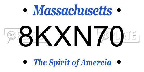 8KXN70 Massachusetts License Plate