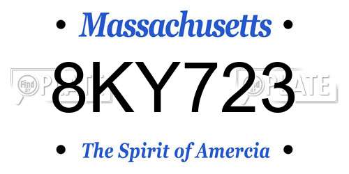 8KY723 Massachusetts License Plate