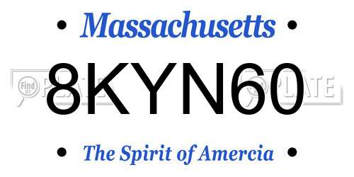 8KYN60 Massachusetts License Plate