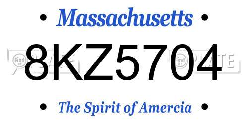 8KZ5704 Massachusetts License Plate