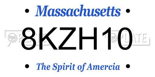 8KZH10 Massachusetts License Plate