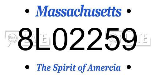 8L02259 Massachusetts License Plate