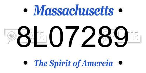 8L07289 Massachusetts License Plate