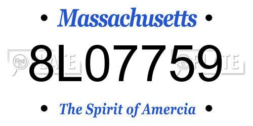 8L07759 Massachusetts License Plate