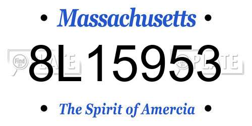 8L15953 Massachusetts License Plate