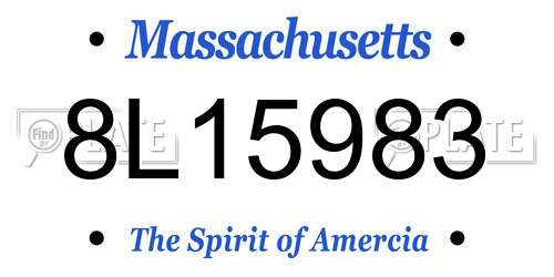 8L15983 Massachusetts License Plate