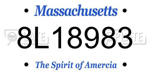 8L18983 Massachusetts License Plate